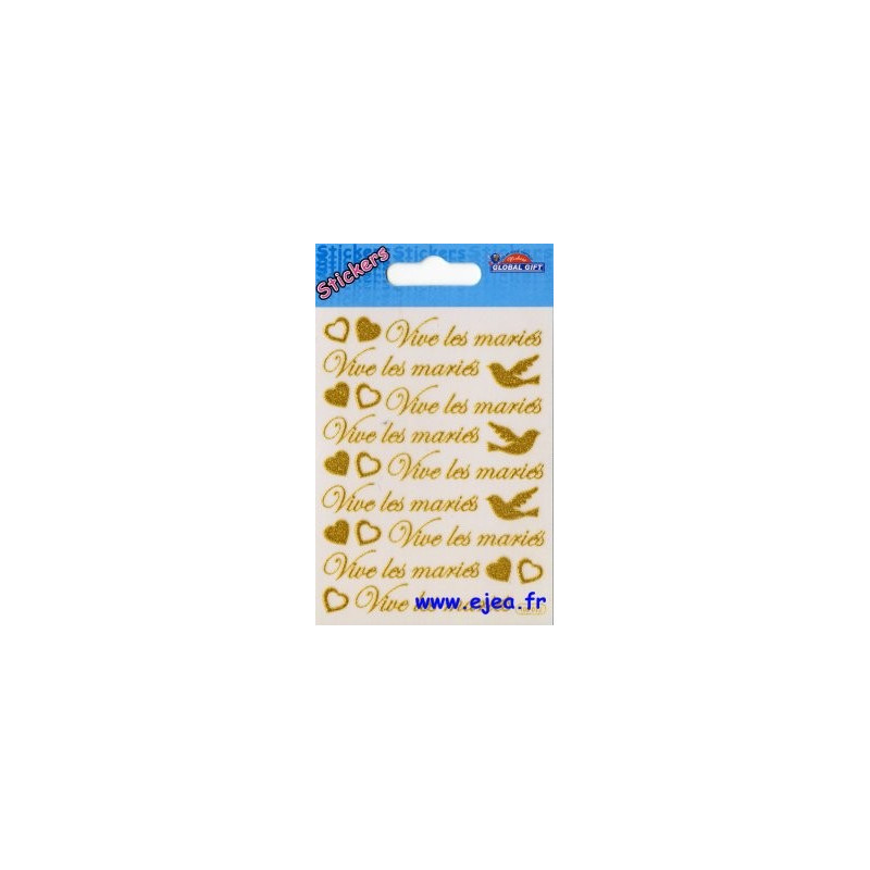 Stickers Global Gift Vive les mariés Stickers Global Gift Vive les mariés