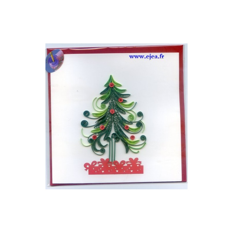 Carte Sapin de Noël en papier roulé Carte Sapin de Noël en papier roulé