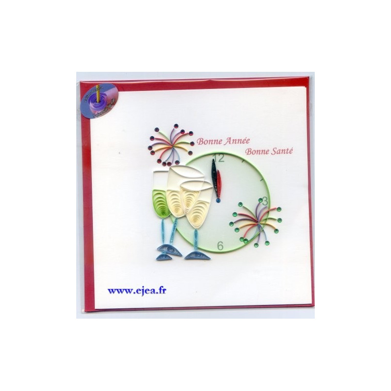 Carte Bonne Année Bonne Santé en papier roulé Carte Bonne Année Bonne Santé en papier roulé