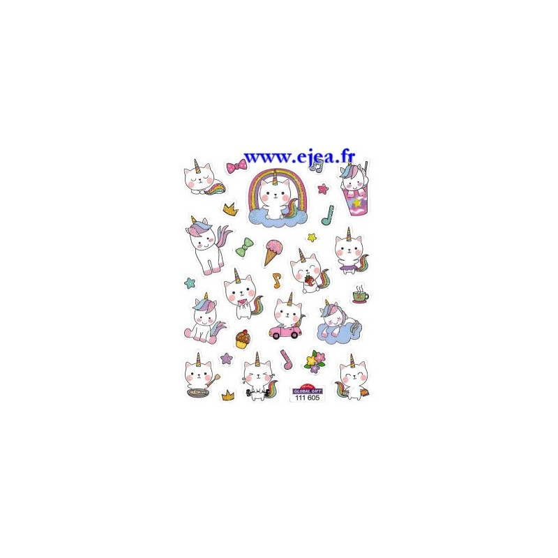 Stickers Mini Classy Chats et Licornes Stickers Mini Classy Chats et Licornes